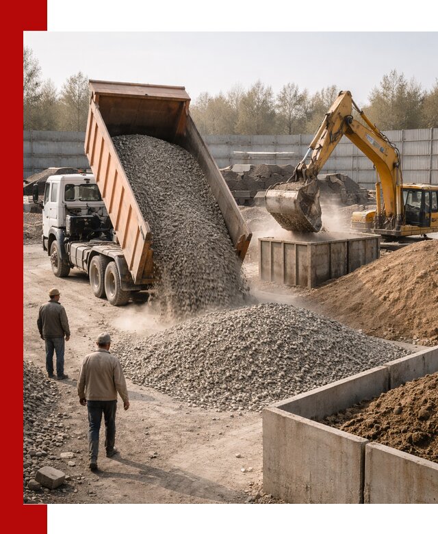 Доставка нерудных материалов с погрузкой и разгрузкой в Лесне