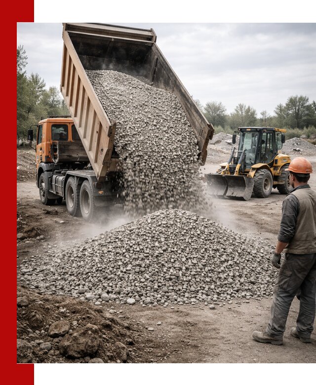 Доставка щебня в Лесне крупными и мелкими фракциями