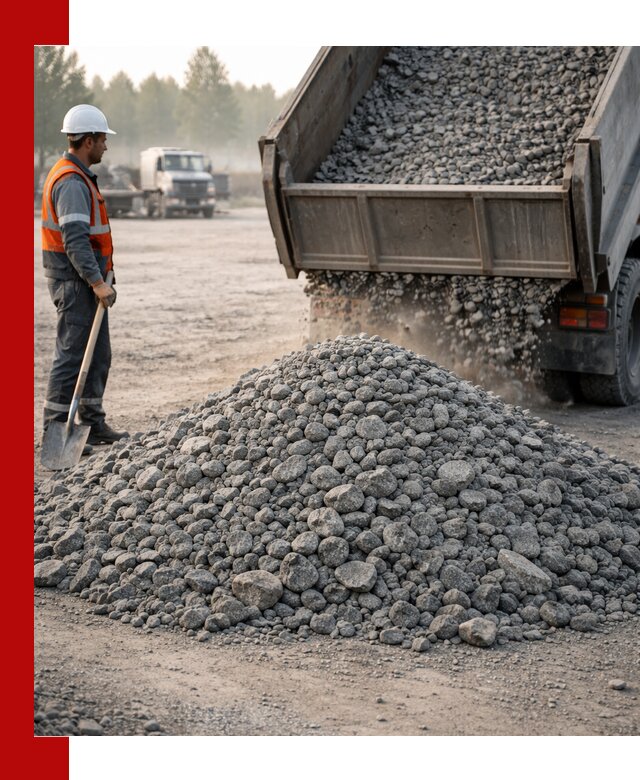 Гранитный щебень фракции 100–201 для строительства в Лесне