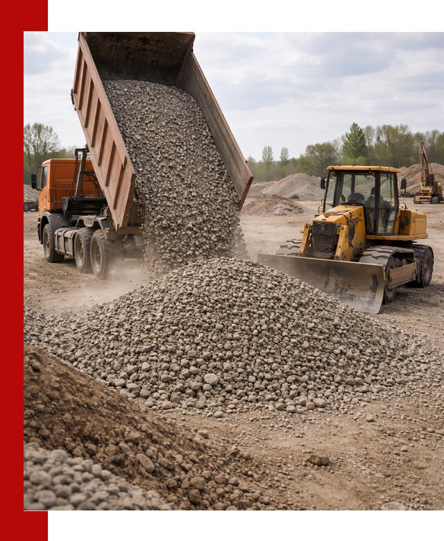 Доставка гравийного щебня фракции 40-70 в Лесне