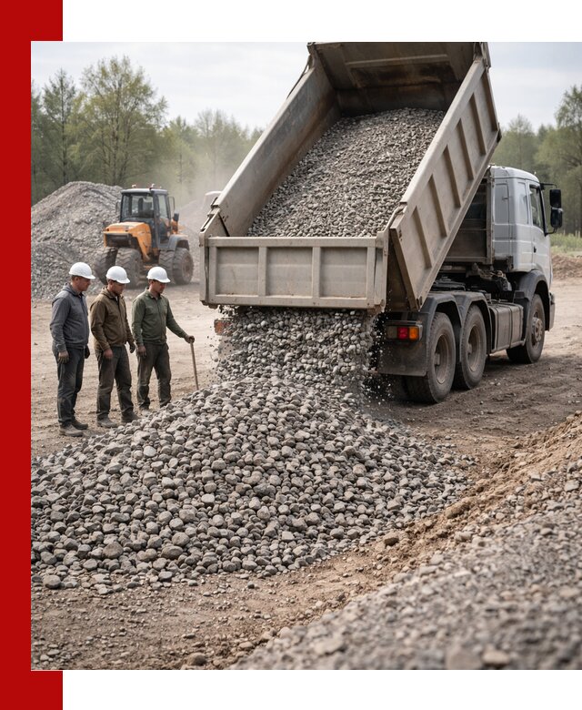 Доставка гравийного щебня фракции 70-120 в Лесне