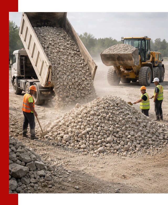Доставка известнякового щебня фр. 40-70 в Лесне