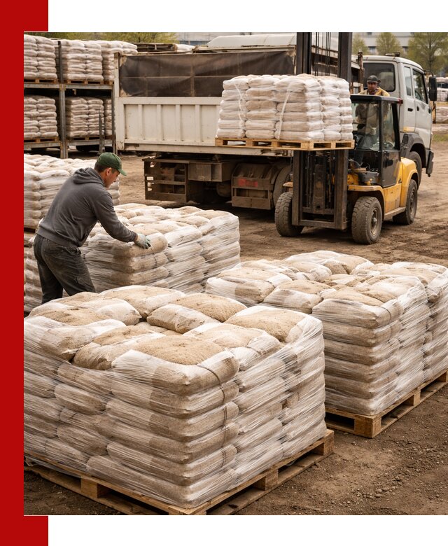 Карьерный песок в мешках с доставкой в Лесне