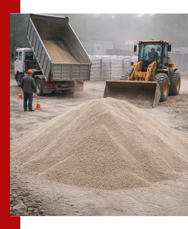 Кварцевый песок фракция 0–8 для стройработ в Лесне
