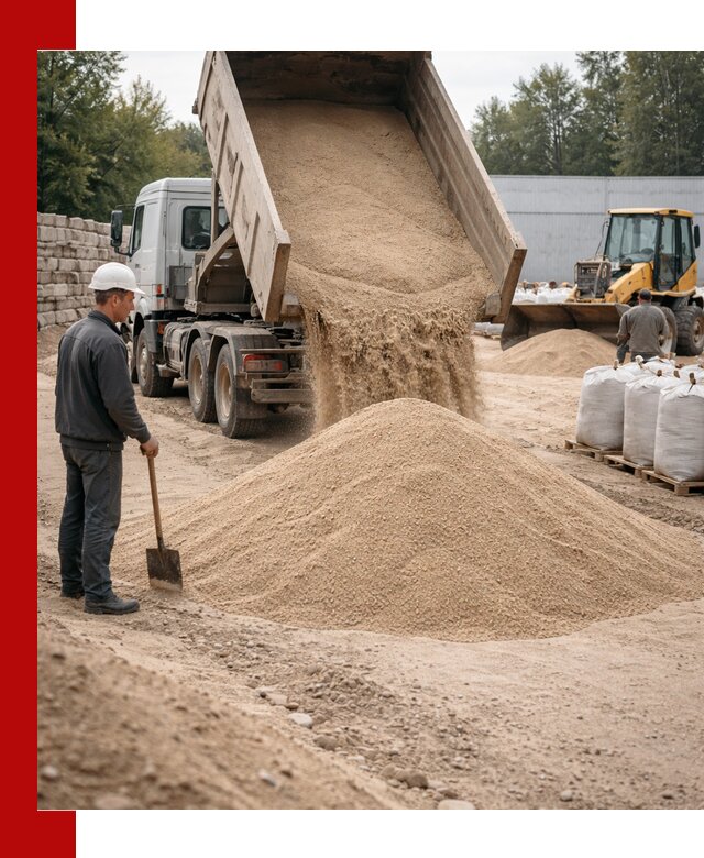 Кварцевый песок фракция 0–3 мм с доставкой в Лесне