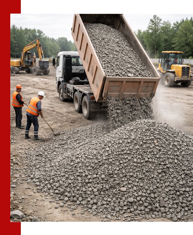 Доставка гравия фракции 40-70 в Лесне оптом и в розницу