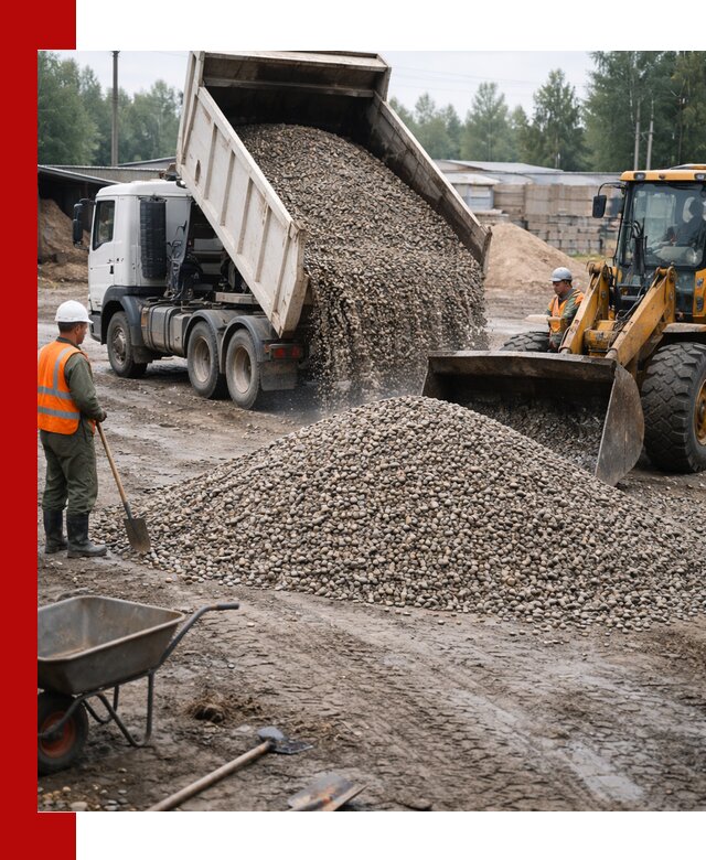 Мытый гравий с доставкой в Лесне от карьера до участка