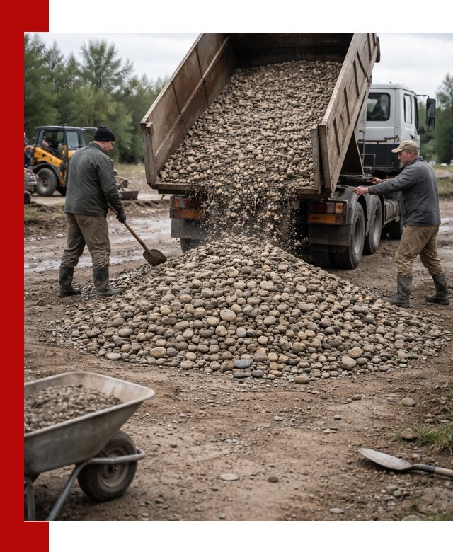 Доставка гальки речной оптом и в розницу в Лесне