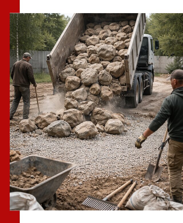 Доставка и укладка булыжника в Лесне