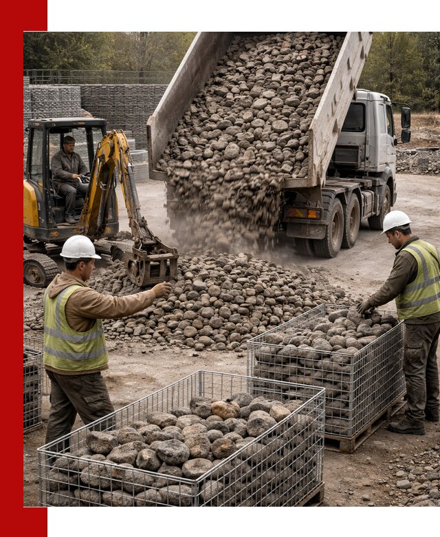 Камень для габионов фракция 100–201 в Лесне