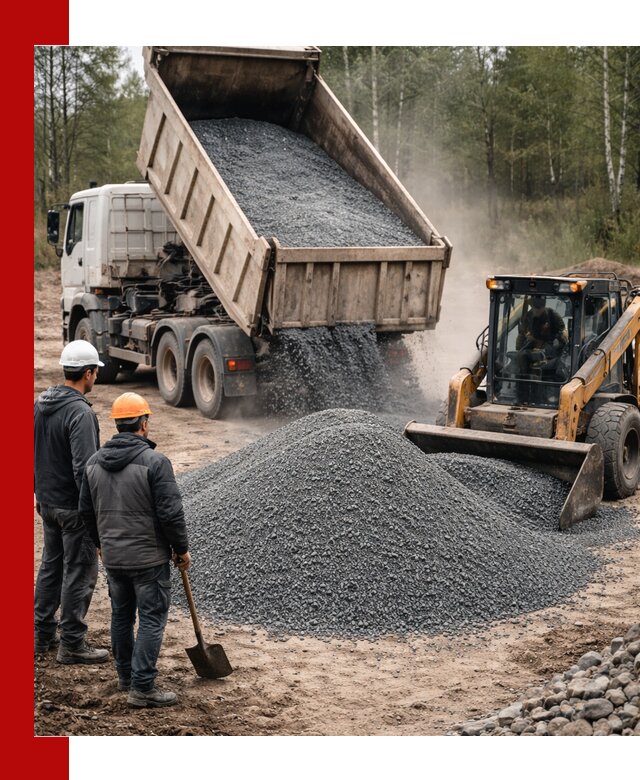 Гранитный отсев 0-5 с доставкой и разгрузкой в Лесне