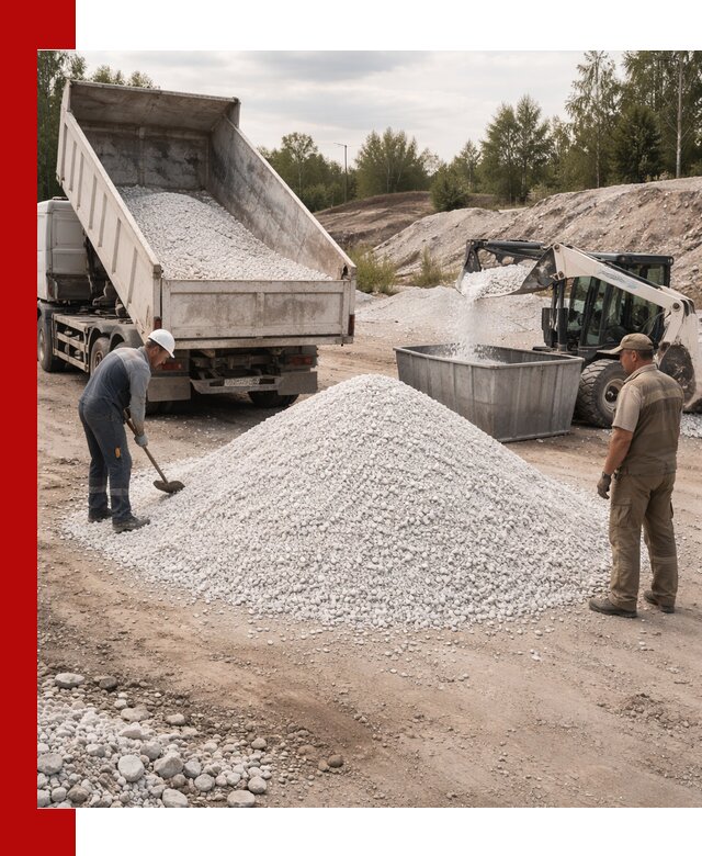 Доставка и продажа белой мраморной крошки в Лесне