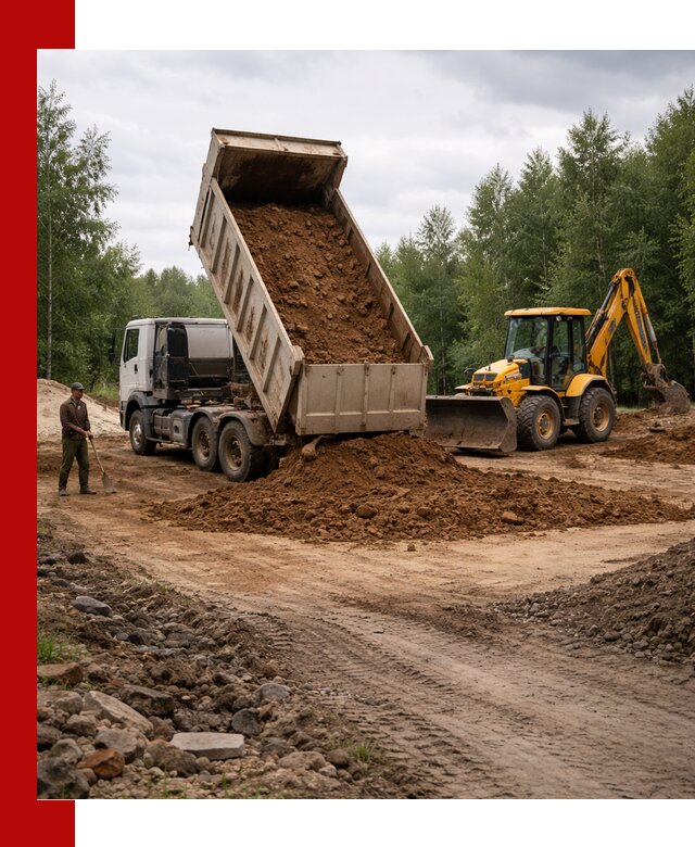 Доставка суглинка самосвалами в Лесне подсыпка и планировка