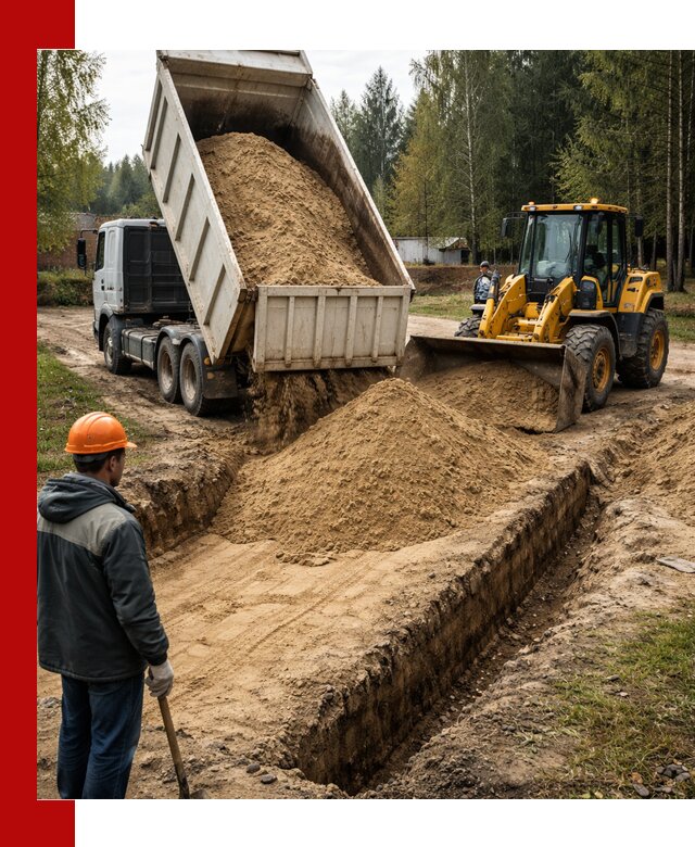 Доставка песчаного грунта в Лесне для строительных работ
