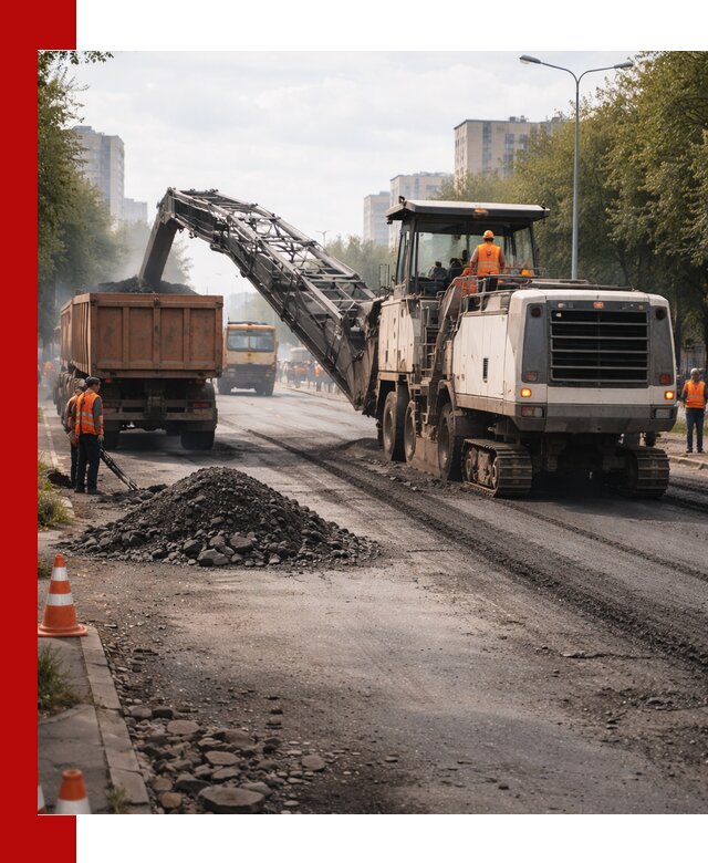Фрезерованный асфальт в Лесне — удаление и вывоз старого покрытия