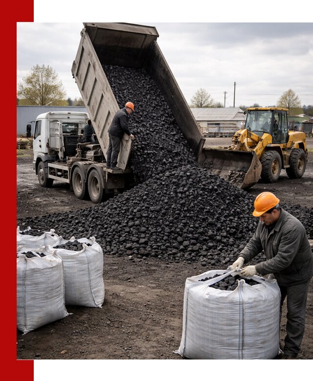 Доставка каменного угля в Лесне оптом и в розницу