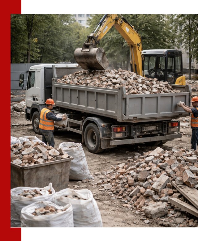 Вывоз строительного мусора в Лесне с самосвалами и контейнерами