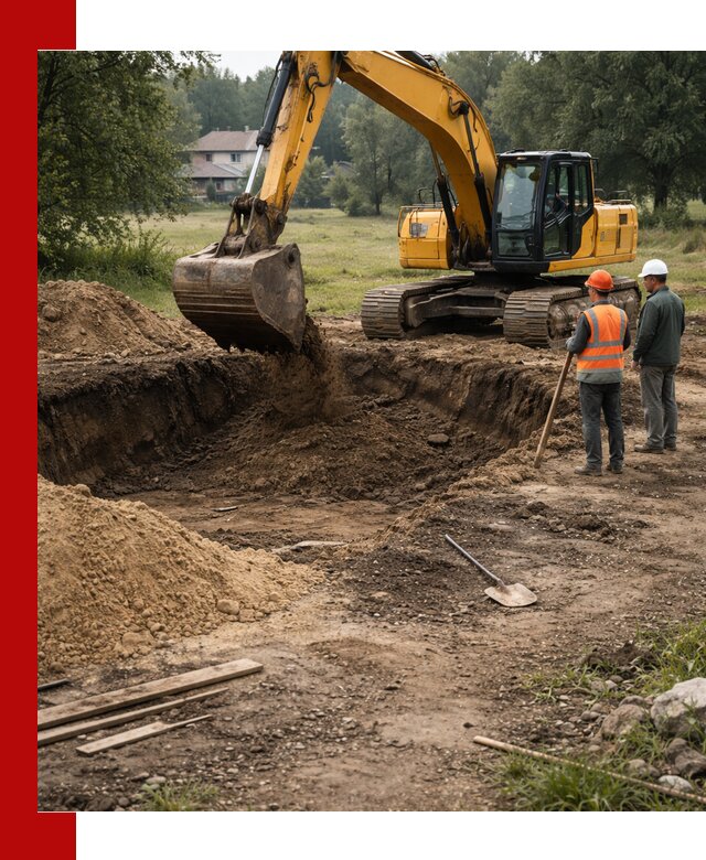 Рытье котлована под фундамент в Лесне (быстро и недорого)