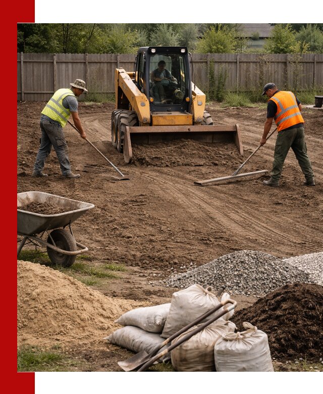 Выравнивание участка под строительство и благоустройство в Лесне