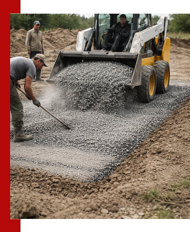 Устройство щебеночной подушки в Лесне для дорог и фундаментов